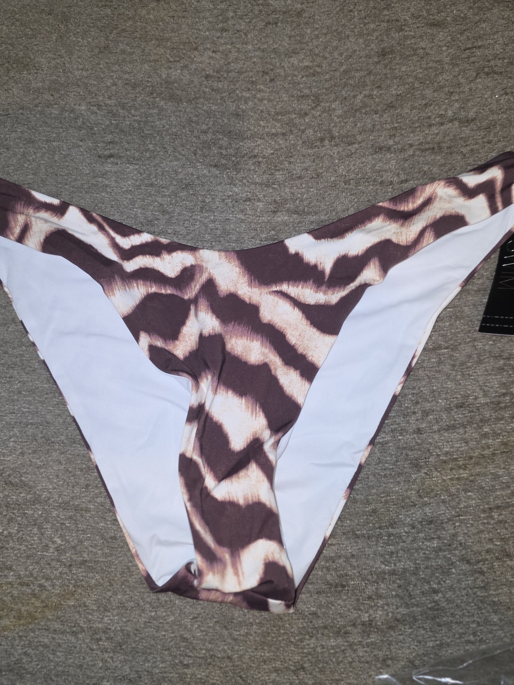 Wavy Zebra High Leg Bikini Bottoms Snall